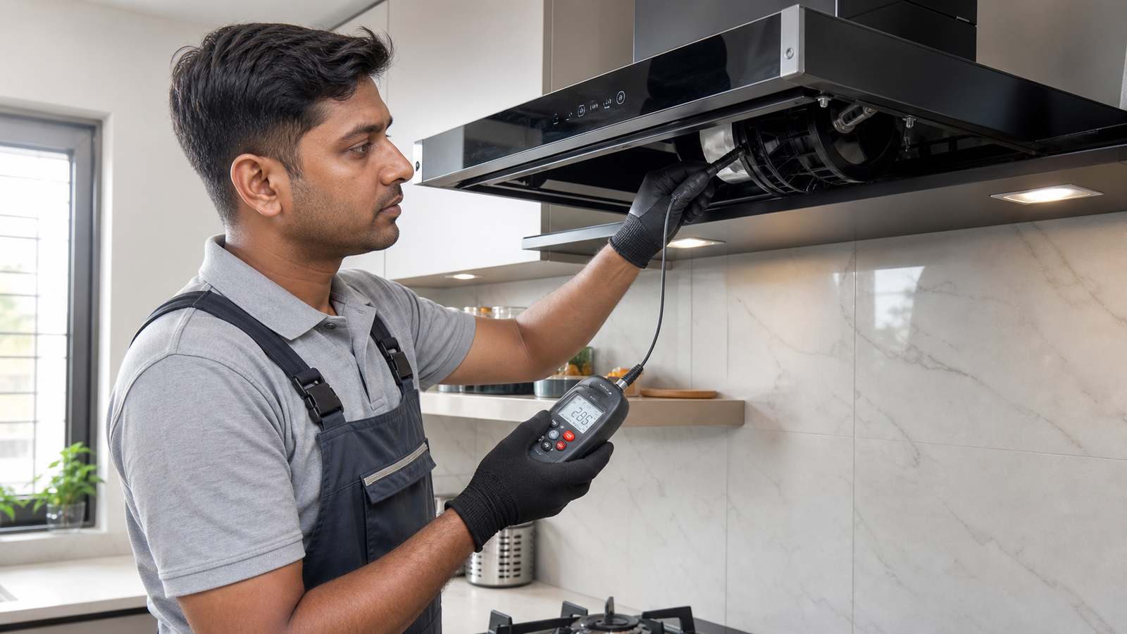 Atozora technician diagnosing chimney noise and vibration